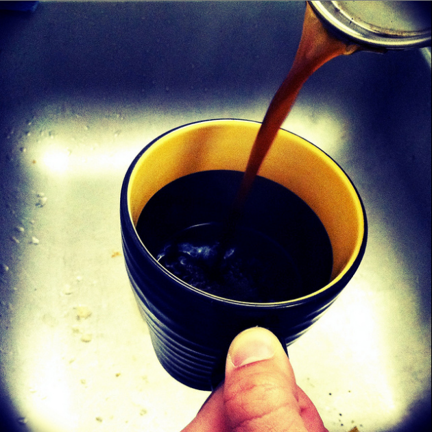 Photo a Day - Making a cup of the coffee I roasted Monday